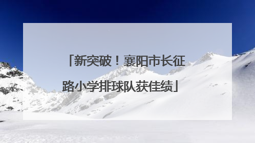 新突破！襄阳市长征路小学排球队获佳绩