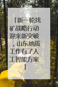 新一轮找矿战略行动迎来新突破，山东地质工作有了人工智能方案
