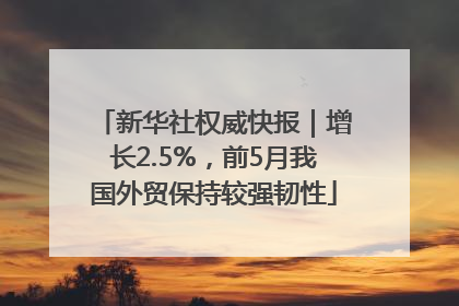 新华社权威快报｜增长2.5%，前5月我国外贸保持较强韧性