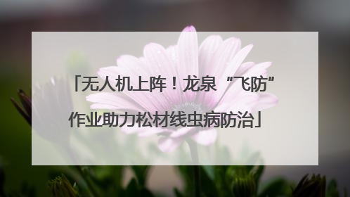 无人机上阵！龙泉“飞防”作业助力松材线虫病防治