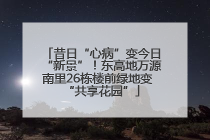 昔日“心病”变今日“新景”！东高地万源南里26栋楼前绿地变“共享花园”