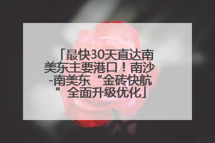 最快30天直达南美东主要港口！南沙-南美东“金砖快航”全面升级优化