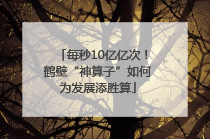 每秒10亿亿次！鹤壁“神算子”如何为发展添胜算