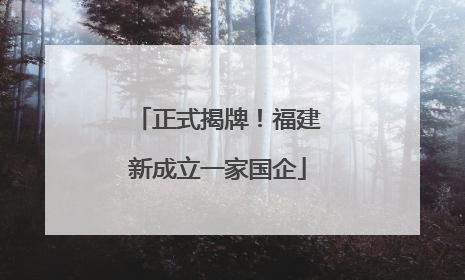 正式揭牌！福建新成立一家国企