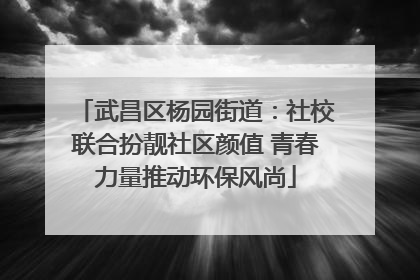 武昌区杨园街道：社校联合扮靓社区颜值 青春力量推动环保风尚