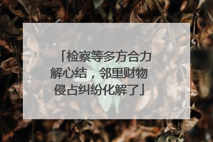 检察等多方合力解心结，邻里财物侵占纠纷化解了
