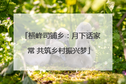 横峰司铺乡：月下话家常 共筑乡村振兴梦