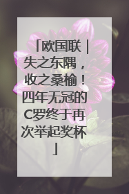 欧国联｜失之东隅，收之桑榆！四年无冠的C罗终于再次举起奖杯