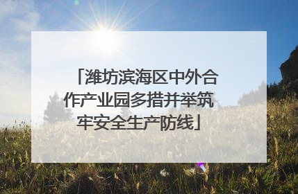 潍坊滨海区中外合作产业园多措并举筑牢安全生产防线