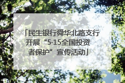 民生银行舜华北路支行开展“5·15全国投资者保护”宣传活动
