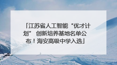 江苏省人工智能“优才计划” 创新培养基地名单公布！海安高级中学入选