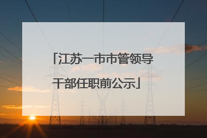 江苏一市市管领导干部任职前公示