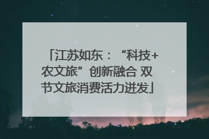 江苏如东：“科技+农文旅”创新融合 双节文旅消费活力迸发