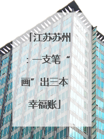 江苏苏州：一支笔“画”出三本幸福账