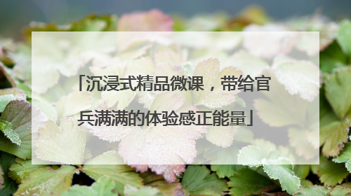 沉浸式精品微课，带给官兵满满的体验感正能量