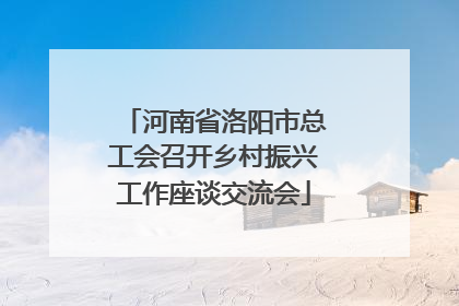 河南省洛阳市总工会召开乡村振兴工作座谈交流会