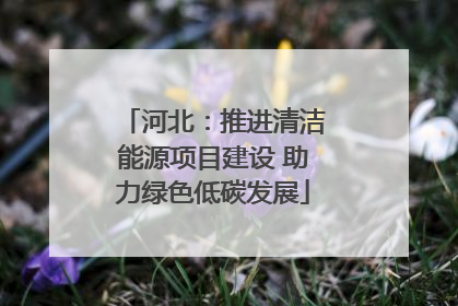 河北：推进清洁能源项目建设 助力绿色低碳发展
