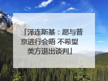 泽连斯基：愿与普京进行会晤 不希望美方退出谈判