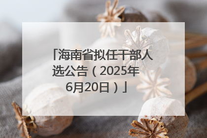 海南省拟任干部人选公告（2025年6月20日）
