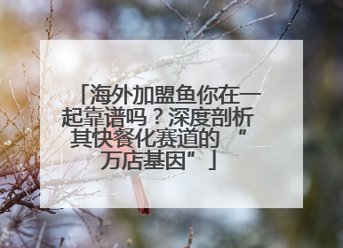 海外加盟鱼你在一起靠谱吗？深度剖析其快餐化赛道的 “万店基因”