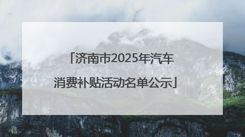 济南市2025年汽车消费补贴活动名单公示
