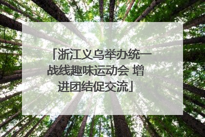 浙江义乌举办统一战线趣味运动会 增进团结促交流