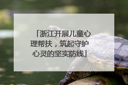 浙江开展儿童心理帮扶，筑起守护心灵的坚实防线