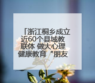 浙江桐乡成立近60个县域教联体 做大心理健康教育“朋友圈”