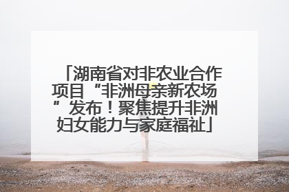 湖南省对非农业合作项目“非洲母亲新农场”发布！聚焦提升非洲妇女能力与家庭福祉