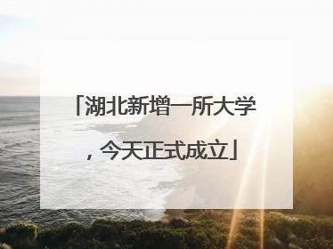 湖北新增一所大学，今天正式成立
