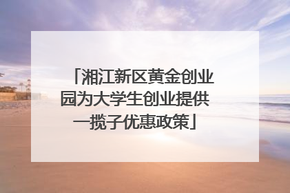 湘江新区黄金创业园为大学生创业提供一揽子优惠政策