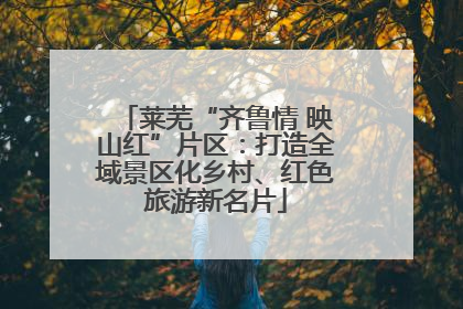 莱芜“齐鲁情 映山红”片区：打造全域景区化乡村、红色旅游新名片