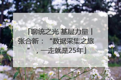 聊统之光 基层力量丨张合新：“数据采集之旅”，一走就是25年