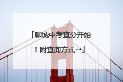 聊城中考查分开始！附查询方式→