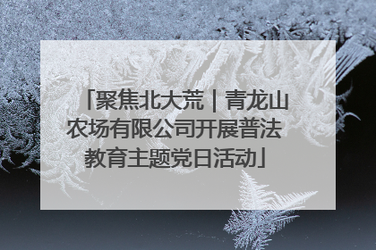 聚焦北大荒｜青龙山农场有限公司开展普法教育主题党日活动