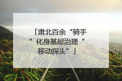 肃北百余“骑手”化身基层治理“移动探头”