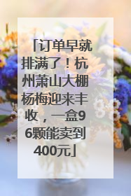 订单早就排满了！杭州萧山大棚杨梅迎来丰收，一盒96颗能卖到400元