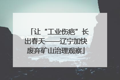 让“工业伤疤”长出春天——辽宁加快废弃矿山治理观察