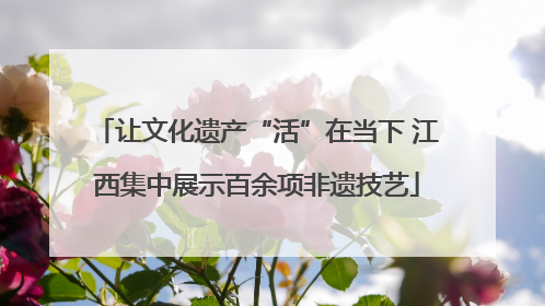 让文化遗产“活”在当下 江西集中展示百余项非遗技艺