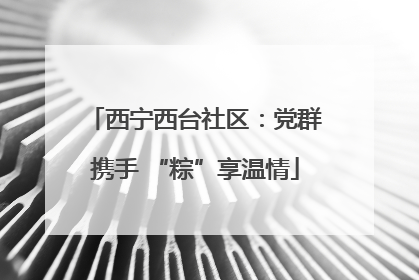 西宁西台社区：党群携手 “粽”享温情