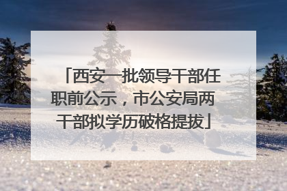 西安一批领导干部任职前公示，市公安局两干部拟学历破格提拔