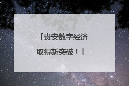 贵安数字经济取得新突破！
