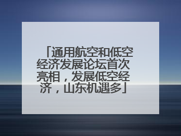 通用航空和低空经济发展论坛首次亮相，发展低空经济，山东机遇多