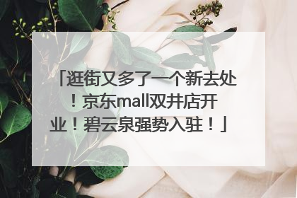 逛街又多了一个新去处！京东mall双井店开业！碧云泉强势入驻！
