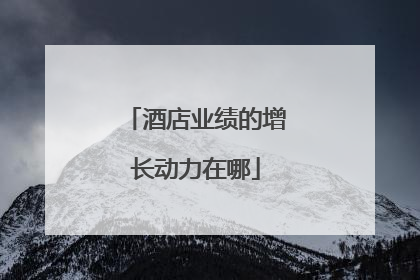 酒店业绩的增长动力在哪