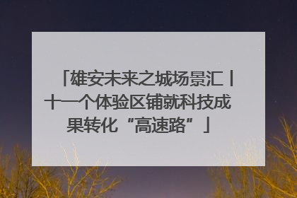 雄安未来之城场景汇丨十一个体验区铺就科技成果转化“高速路”