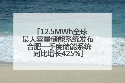 12.5MWh全球最大容量储能系统发布 合肥一季度储能系统同比增长425%