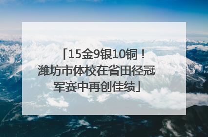 15金9银10铜！潍坊市体校在省田径冠军赛中再创佳绩