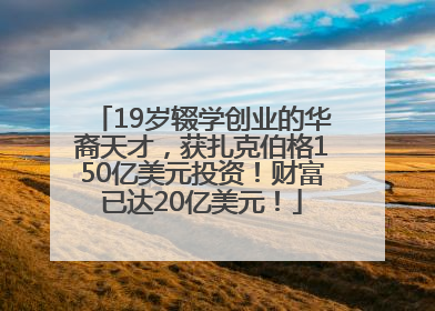 19岁辍学创业的华裔天才，获扎克伯格150亿美元投资！财富已达20亿美元！