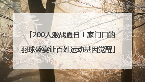 200人激战夏日！家门口的羽球盛宴让百姓运动基因觉醒